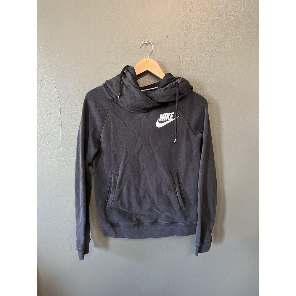 Nike Sportswear Womens Black Pullover Hooded Sweatshirt Size Small